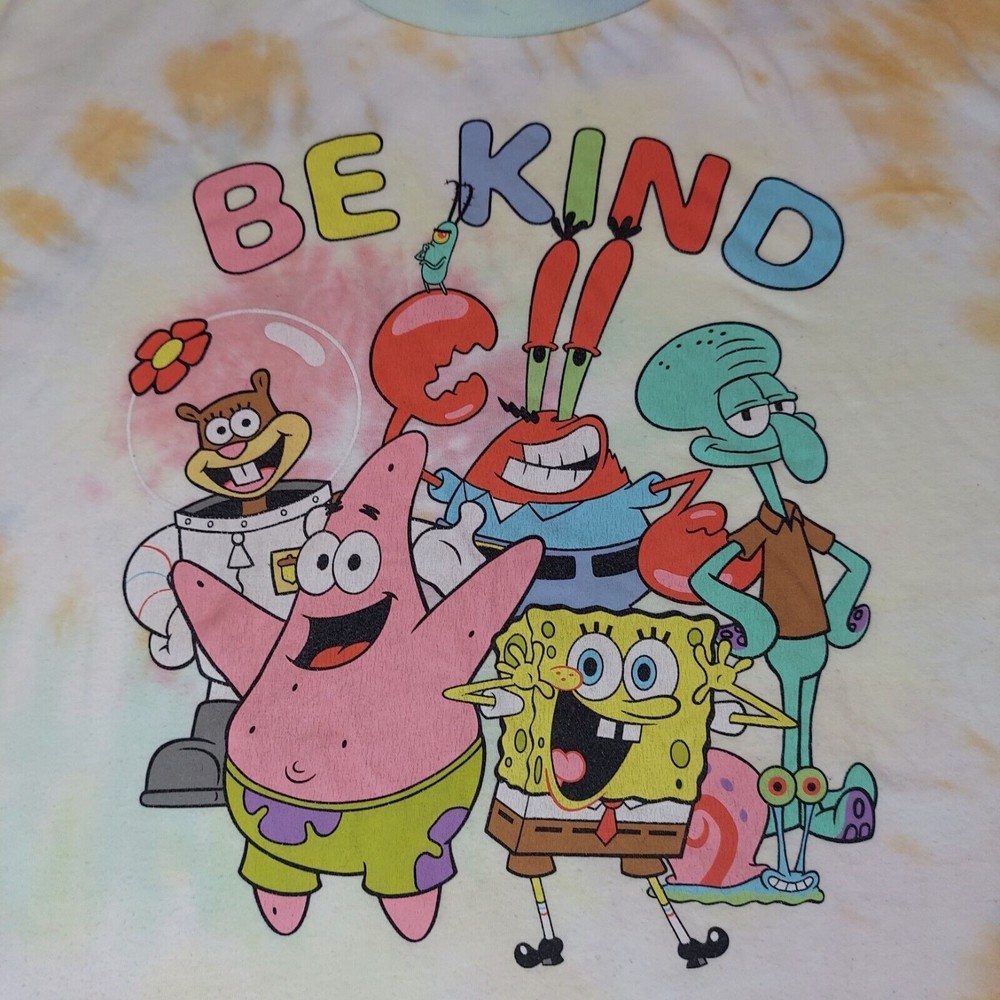 Spongebob Squarepants  And Friends Youth Sz L Large Be Kind Tie Dye T Shirt